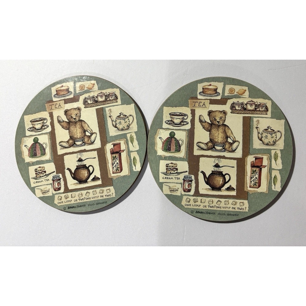 pimpernel coasters Cork Backed Coasters Round Set Of 2 Tea Teddy Bear Mug Mates